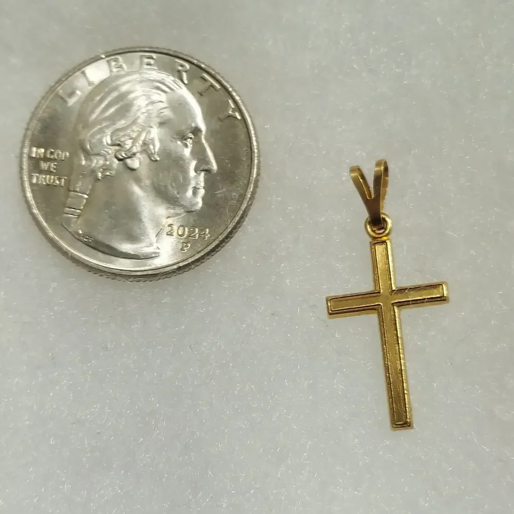 Vintage 1/20 14K GF THEDA Dainty Cross Pendant (Gold Filled, 5% 14K Gold) STYLE2